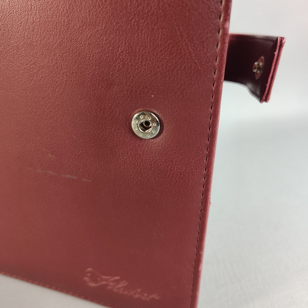 Vintage Day Timer Flavia Planner Classic 7 Ring Organizer Burgundy Leather Heart - Picture 10 of 16